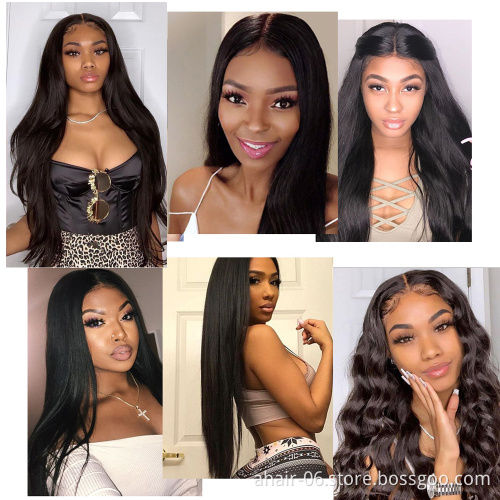 Wholesale machine made brazilian human hair 4*4 lace front wigs with baby hair